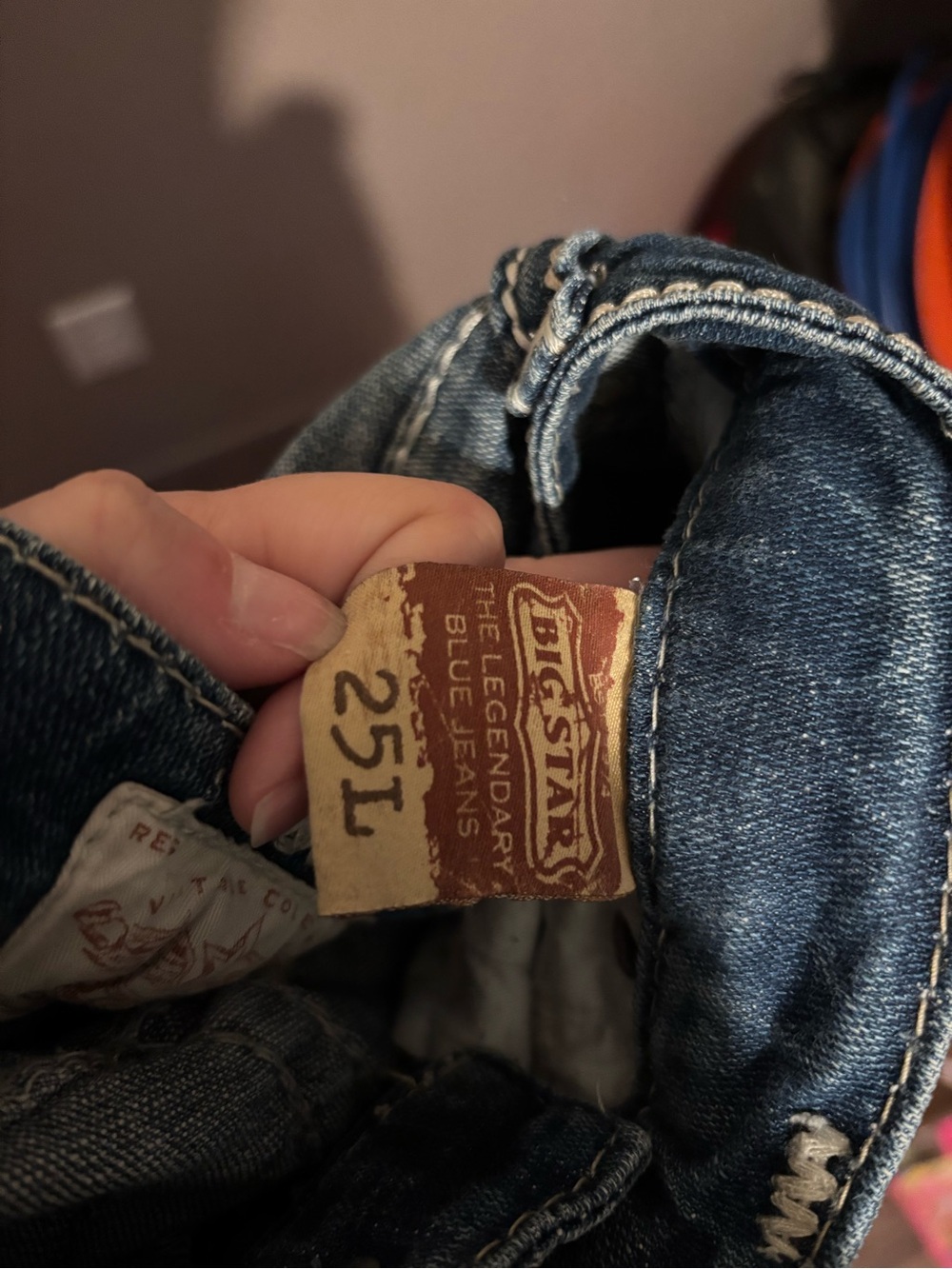 Women’s Flared Blue Jeans - Classic Distressed Style big star - Picture 6 of 6